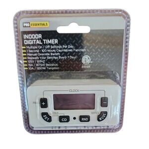 Pro Essentials Indoor Digital Timer Programmable 7 Day 1875W White outlet #252-6